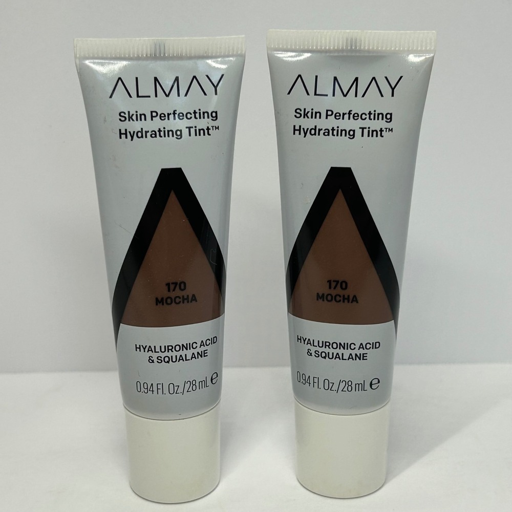 Almay Skin Perfecting Hydrating Tint 170 Mocha Hyaluronic Acid Squalane 2 Pack‎